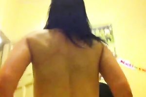Dominant mature woman is riding my unbending shlong backwards