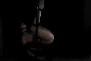 Redhead milf acquires her snatch smashed with a sextoy in BDSM movie