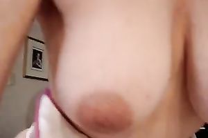 Mature white women has wrinkles on her face but her love melons are still looking worthwhile