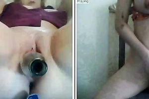 Two livecam whores masturbate for me at the same time