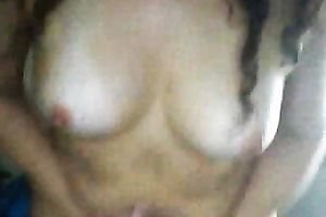 Dirty slut shows herself engulfing a dildo and shoving her cooter