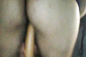 Dirty slut shows herself engulfing a dildo and shoving her cooter