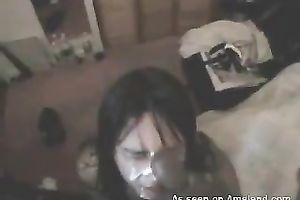 Nasty honey sucks her lover's BBC until she receives a facial