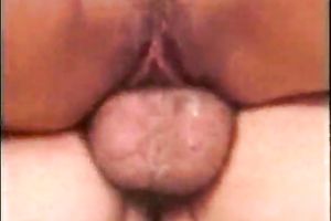 Delicious dark honey closes her eyes while getting facial spunk fountain