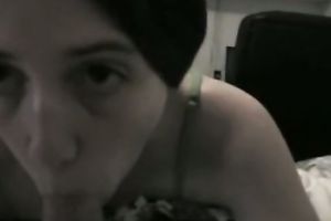 Brunette cutie sucks a jock previous to taking a ride on it