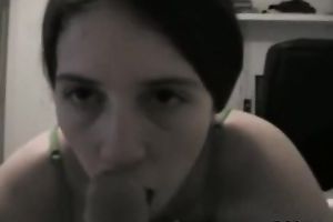 Brunette cutie sucks a jock previous to taking a ride on it