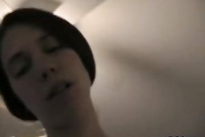 Brunette cutie sucks a jock previous to taking a ride on it