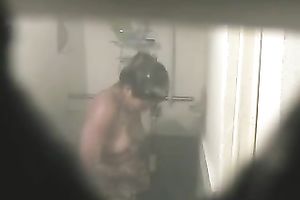 Hidden livecam in the shower room catches my cute milf neighbour