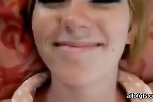 Pretty amateur Married slut groans with joy during the time that tickling her snatch