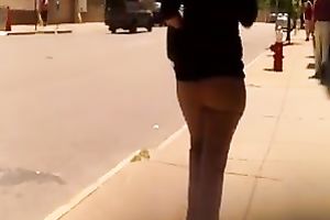 Sexy PAWG with wide haunches had no idea I have been following her