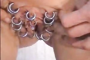 My titless brunette hair GF demonstrates her pierced bawdy cleft for the webcam