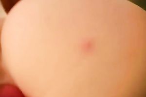 Redhead legal age teenager sweetie acquires a red sex toy pushed in her taut wet crack