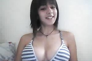 Skinny hottie with glamorous large pointer sisters lastly takes off her bikini