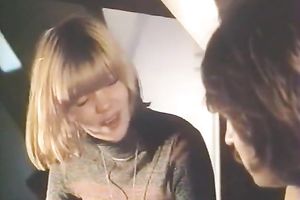 A fastened fellow receives his rod sucked in FFM threesome scene