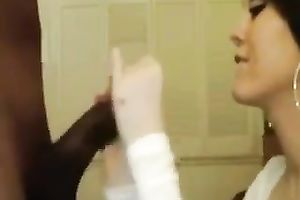 Lewd hussy sucks my BBC with passion until that babe receives what she desires