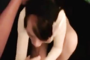 Lewd hussy sucks my BBC with passion until that babe receives what she desires