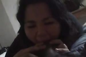 Chubby Asian whore sucks my cock and doesn't desire to stop