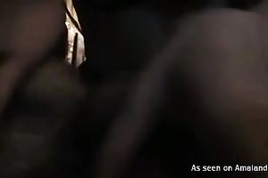 Shy blondie blows staff knob of her BF in the darkness