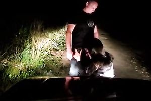 Amateur brunette hair white bitch gives head to her BF on the road