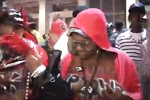 Black wench getting her taut and juicy love tunnel group-fucked hard