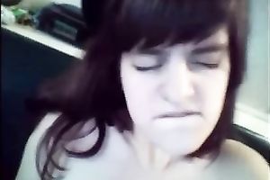 Redheaded webcam model finger copulates her hirsute slit like avid