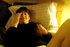Mature bulky dirty slut wife masturbates and smokes in ottoman on web camera