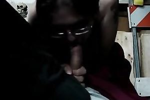 Freaky girlfriend engulfing my shlong and puffing smoke at the same time