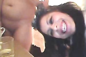 Couple of juicy Bulgarian cam doxies flash their tits and cunts