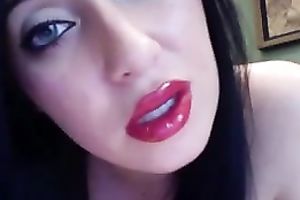 Solo movie with me applying lipstick and teasing with my full lips