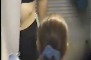 Skinny honey acquires in nature's garb in the changing room and exposes her pointer sisters