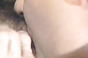 Ridiculously sexually excited dude sucks his wife's pussy like a boss