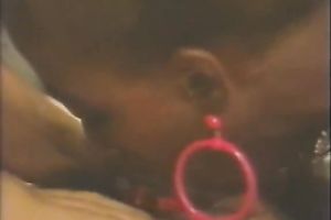 Ebony cutie blows and gets her wet crack slammed in retro sex scene
