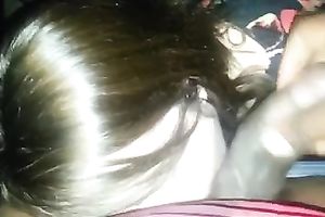 Naughty secretary is blowing my large dark 10-Pounder like a pro