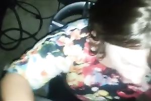 Naughty secretary is blowing my large dark 10-Pounder like a pro