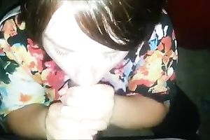 Naughty secretary is blowing my large dark 10-Pounder like a pro