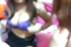 Hot chicks receive naked and masturbate in their bedroom