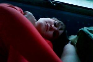 My dark-haired paramour sucks my dong ardently in a car