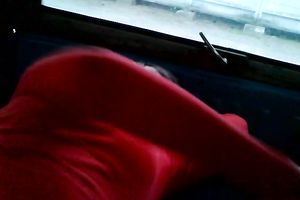 My dark-haired paramour sucks my dong ardently in a car