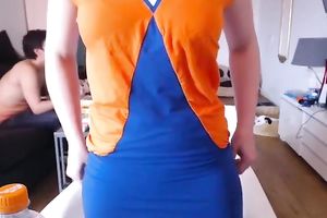 Red-haired nympho with shapely breasts can't live without masturbating on webcam
