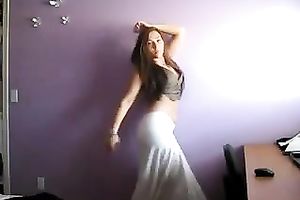 Homemade solo scene with me dancing in my abdomen dance dress
