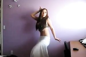 Homemade solo scene with me dancing in my abdomen dance dress