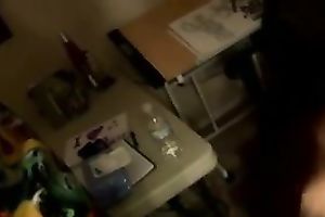 Hot non-professional floozy is wanking the cock of her boyfriend