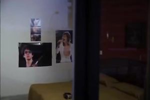 Busty red haired milf smokin' and licking her own teats