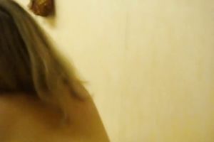 Slutty golden-haired legal age teenager blows and acquires her fur pie properly team-fucked