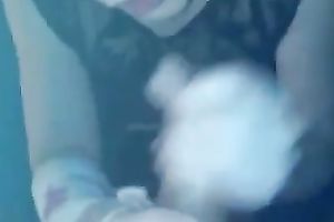 Pretty brunette hair harlot manages to milk my pecker dry on her face