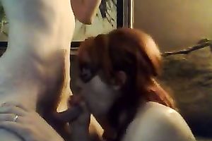 Masked redhead sweetheart is so cheerful to be sprayed with cum