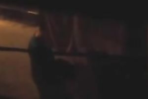 Naughty pair in the next building having sex on the balcony