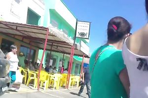 Sizzling sexy bombshell with large ass has no idea I am following her