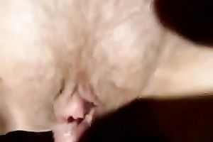 Cumming all over my wife's agreeable twat in front of a camera