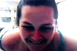 Big bottomed bitch is showing off her enjoyable melons and arse